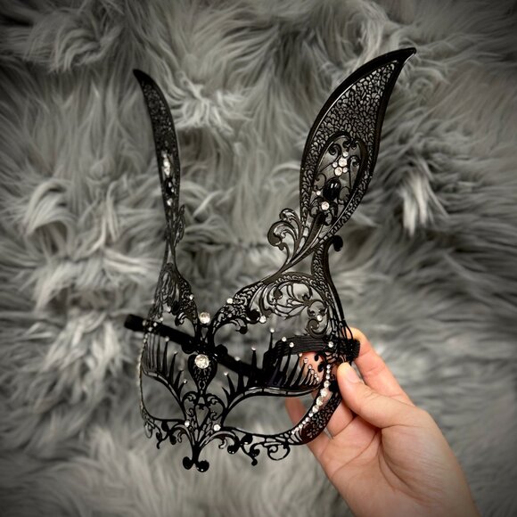 Bunny Masquerade Mask Venetian Laser Cut Rabbit Party Masks - Picture 3 of 4
